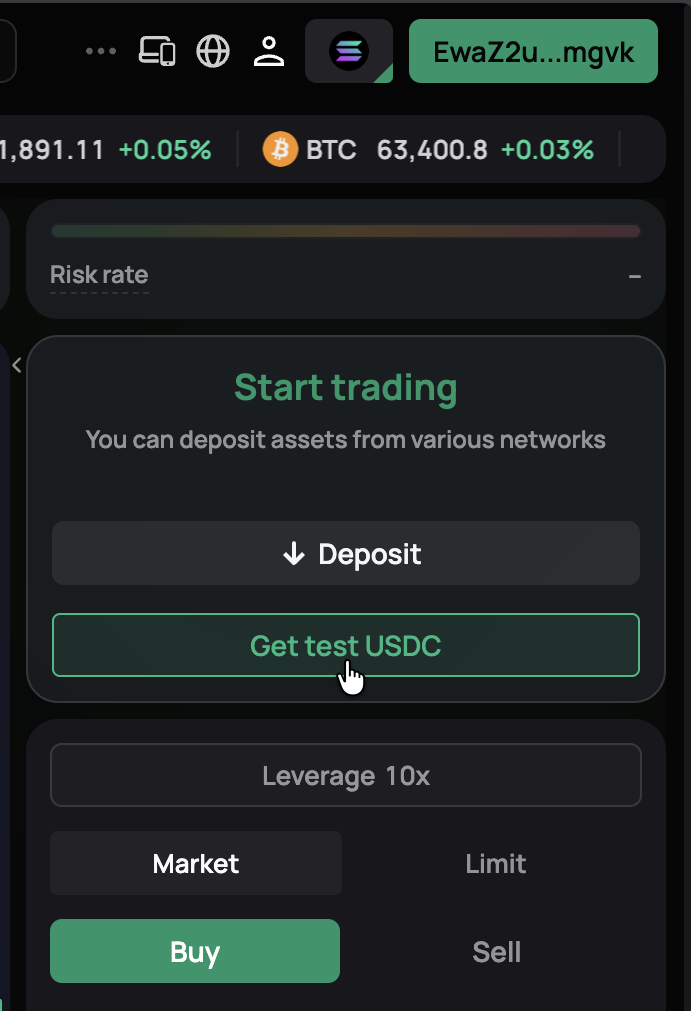 Get free test USDC